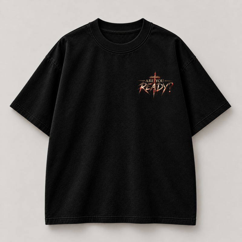 Are You Ready oversized T-shirt in black, front